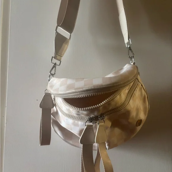 Source Unknown Beige Checkered Crossbody Bag - Picture 4 of 5